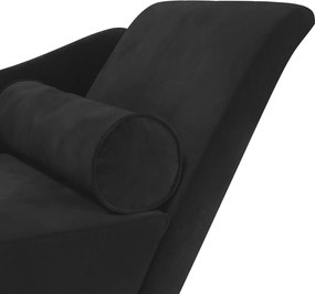 vidaXL Ανάκλιντρο Μαύρο Υφασμάτινο με Βελούδινο