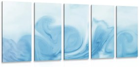 Εικόνα 5 μερών όμορφη μπλε αφαίρεση - 100x50