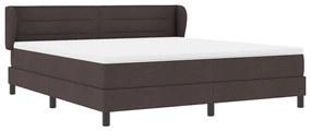 vidaXL Κρεβάτι box spring με στρώμα με στρώμα Σκούρο καφέ Σκούρο καφέ
