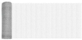 vidaXL Στύλος Περιφράξεων Ασημί 50 x 0,4 μ (25 mm πλέγμα) Ατσάλι