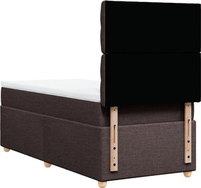 vidaXL Κρεβάτι Boxspring με Στρώμα Σκούρο Καφέ 80x200 εκ. Υφασμάτινο