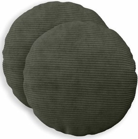 vidaXL Κάλυμμα Μαξιλαριού 2 pcs HEERLEN Ανθρακί Ø 60 cm κορντουρόι