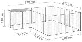 vidaXL Σπιτάκι Σκύλου Ασημί 8,47 μ² Ατσάλινο