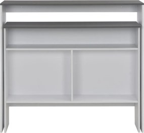 vidaXL Τραπέζι Μπαρ με 2 Επιφάνειες Λευκό / Γκρι 130 x 40 x 120 εκ.