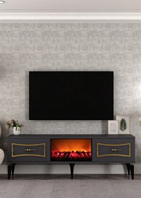 Stewehome Έπιπλο τηλεόρασης με εστία και ντουλάπι 150x30x45 cm