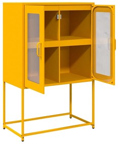 vidaXL Highboard Μουστάρδα κίτρινη 68x39x107 cm Χάλυβας