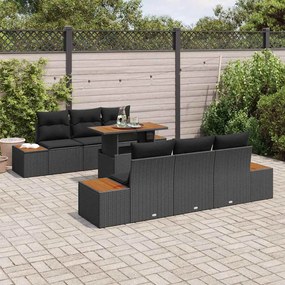 vidaXL Σέτ φαγητού για κήπο 7 pcs Μαύρο, Καφέ 100 x 55 x 73 εκ