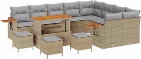 vidaXL Σετ Καναπέ Κήπου 13 pcs Μπεζ συνθετικό ρατάν