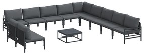 vidaXL Σετ Καναπέ Κήπου 12 pcs Ανθρακί Ατσάλι
