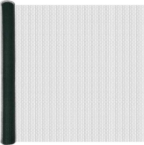 vidaXL Εξαγωνική Φράχτη με Στύλο 25 x 1,5 m PVC-Επικαλυμμένο Ατσάλι