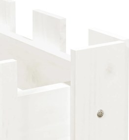 vidaXL Ζαρντινιέρα με Σχέδιο Φράχτη Λευκή 200x30x30 εκ. Μασίφ Πεύκο