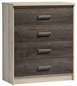 Συρταριέρα OLYMPUS pakoworld με 4 συρτάρια χρώμα castillo-toro 80x40x95εκ