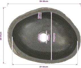 vidaXL Νιπτήρας River Stone Οβάλ (29-38)x(24-31) εκ.