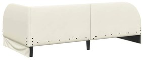 vidaXL Κρεβάτι Γωνίας με κεφαλάρι Κρεμ 90 x 200 cm Βελούδο