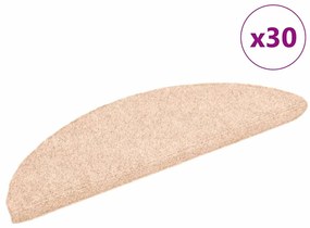 vidaXL Πατάκια Σκάλας Αυτοκόλλητα 30 τεμ. Κρέμα 56 x 17 x 3 εκ.