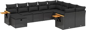 vidaXL Patio Sofa Set 8-θέσια Black