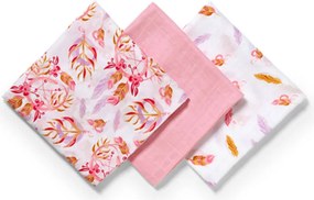 Μουσελίνες/Πάνες Αγκαλιάς (Σετ 3τμχ) BabyOno Pink BN397/07