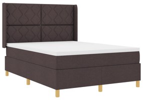 vidaXL Κρεβάτι με Μάτρες Καφέ 140x200 εκ, Υφασμάτινο