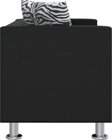 vidaXL Καναπές Διθέσιος Μαύρος από Συνθετικό Δέρμα