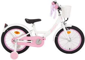 Perfect 16 Inch 23,5 cm Girls Coaster Brake WhitePinkAMIGO