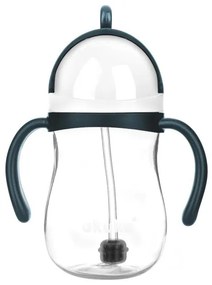 Ποτήρι Εκπαιδευτικό 280ml Με Καλαμάκι Akuku Blue/Grey A0166