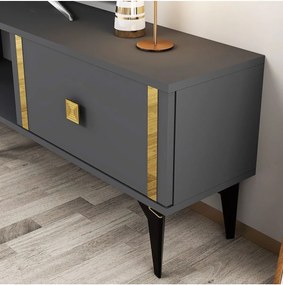 Stewehome Έπιπλο τηλεόρασης λευκό ασημί 44x29x150 cm