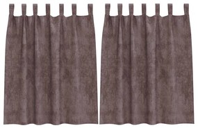 vidaXL Κουρτίνα με κουρτίνες 2 pcs Καφέ 140 x 140 cm Βελούδο