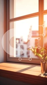 Intra Συλλεκτικό Ξύλινο Παζλ Plywood 4mm - Ηλιοφώτιστο παράθυρο με φυτό Σε Ξύλινο Κουτί - Διαστάσεις Puzzle: 10x10 cm – 25 κομμάτια