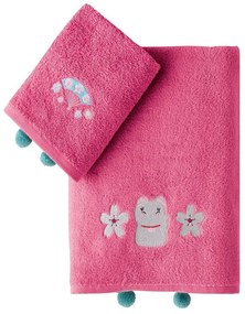 Πετσέτες Παιδικές Maneki (Σετ 2τμχ) Fuchsia Kentia Towels Set 70x125cm 100% Cotton