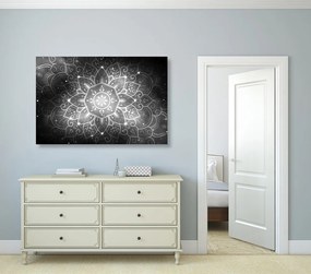 Εικόνα Mandala με γαλαξιακό φόντο σε ασπρόμαυρο - 90x60