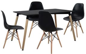 Σετ τραπεζαρίας C10225 5τμχ με Τραπέζι MINIMAL 120x80x73εκ. & Καρέκλες TWIST Μαύρες