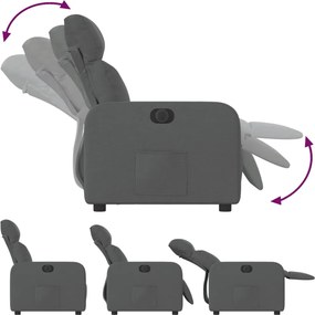 vidaXL Πολυθρόνα Ανακλινόμενη Ηλεκτρική Σκούρο Γκρι Υφασμάτινη