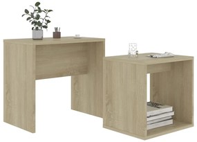 vidaXL Σετ Τραπεζάκια Σαλονιού Sonoma Δρυς 48x30x45 εκ. Επεξ. Ξύλο
