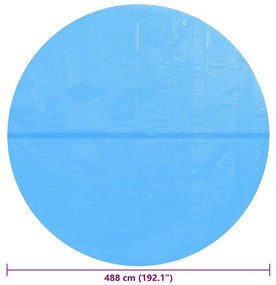 Κάλυμμα Πισίνας Στρογγυλό Μπλε 488 εκ. από Πολυαιθυλένιο