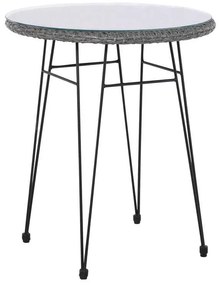 Τραπέζι SALSA Φ60cm/H70cm Μεταλ.Μαύρο/Wicker Γκρι