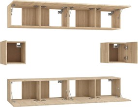 vidaXL Σετ Επίπλων Τηλεόρασης 6 Τεμαχίων Sonoma Δρυς Επεξ. Ξύλο