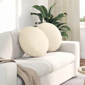 vidaXL Μαξιλάρια καθισμάτων 2 pcs Κρεμ Ø50 x 19 εκ