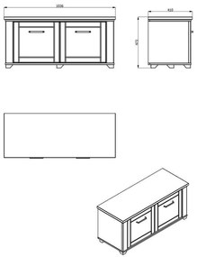 Έπιπλο Εισόδου Valencia KOM Λευκό - Artisan Oak - Λευκό Μάτ 103,5x41x47,5 εκ.