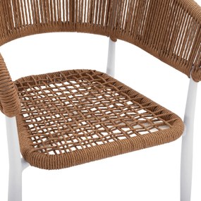 ΠΟΛΥΘΡΟΝΑ ΑΛΟΥΜΙΝΙΟΥ ΛΕΥΚΗ ΜΕ WICKER ΜΠΕΖ HM5783.02 56x60x78 εκ. - Πολυπροπυλένιο - HM5783.02