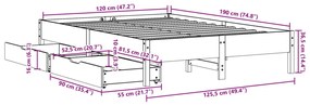 ΣΚΕΛΕΤΟΣ ΚΡΕΒΑΤΙΟΥ ΧΩΡΙΣ ΣΤΡΩΜΑ 120X190 ΕΚ ΜΑΣΙΦ ΞΥΛΟ ΠΕΥΚΟΥ 3301728