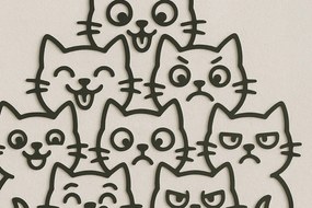 Σετ των 2 Intra απο ξύλο plywood 3mm-4mm πάχος Σήμα καλωσορίσματος Cat Stack – Metal Δίασταση 3000x2000 cm INTRAFABR-122212505