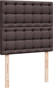 vidaXL Κρεβάτι Boxspring με Στρώμα Σκούρο Καφέ 90x200 εκ. Υφασμάτινο