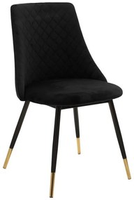 Καρέκλα Giselle βελούδο μαύρο-πόδι μαύρο χρυσό 51x52x82 εκ.