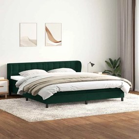 vidaXL Box Spring κρεβάτι με στρώματα σκούρο πράσινο Βελούδινο