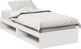 vidaXL Κρεβάτι ημέρας χωρίς στρώμα Λευκό 75x190 cm Στερεό ξύλο πεύκο