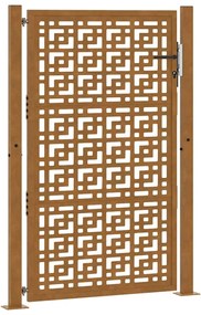 vidaXL Πύλη κήπου 105x155 cm Σταυρός σχεδιασμού από διαβρωμένο χάλυβα