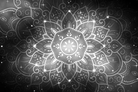Εικόνα Mandala με γαλαξιακό φόντο σε ασπρόμαυρο - 120x80