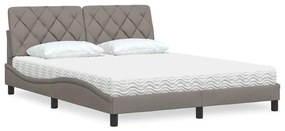 vidaXL Κρεβάτι Taupe 160x200 εκ. Υφασμάτινο