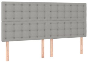 Κρεβάτι Boxspring με Στρώμα &amp; LED Αν.Γκρι 180x200εκ. Υφασμάτινο - Γκρι