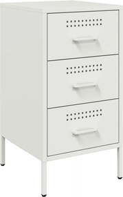 vidaXL Κομοδίνο Λευκό 36x39x68 εκ. από Χάλυβα